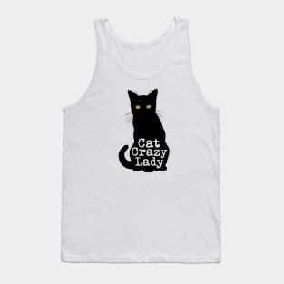 Cat Crazy Lady in Black Cat Silhouette Tank Top